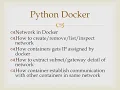 Python-Docker How to list network - Part6