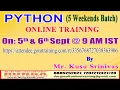 PYTHON 5 Weekends Batch Online Training DURGASOFT