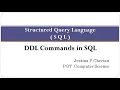 NCERT Class XII Computer Science - Database Management Part 2 DDL Commands in SQL