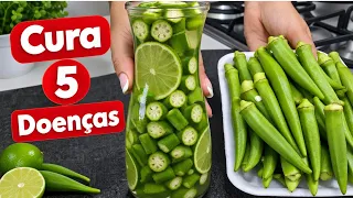 GARRAFADA MILAGROSA trata 5  DOENÇAS ! 🔴NATURAL COM QUIABO E LIMÃO