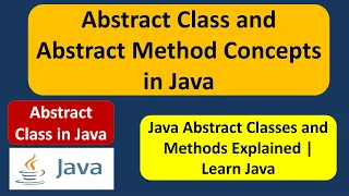 Abstract Class and Abstract Method Concepts in Java Learn Java Programming Java Tutorial