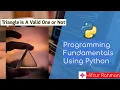 8 Triangle is Valid Or Not Program in Python Python Tutorial for Beginners by Hifzur Rahman