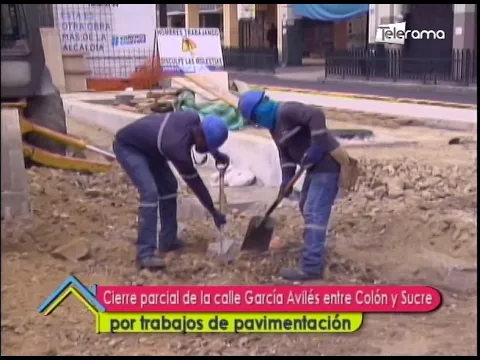 Cierre parcial de la calle García Avilés entre Colón y Sucre por trabajos de pavimentación