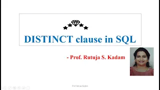 Distinct clause in SQL