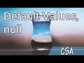 CSA Default Values null