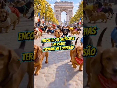 Encontro de Salsichas em Paris Termina em Confusão #humor #cachorro #salsicha