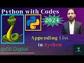 Appending list in Python Python with Codes 2024 Urdu Hindi