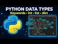 Python Keywords Data Types Explained int float string list tuple set dictionary