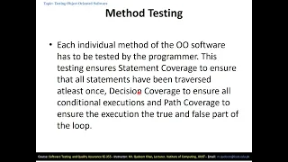 Lecture 9 Testing Object Oriented Software