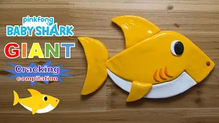 GIANT Baby shark clay cracking compilation 거대 아기상어 옆모습 점토 부수기 위주로 편집