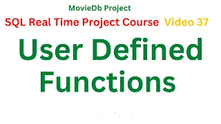 User Defined Functions in SQL SQL Real Time Project Course in Telugu SQL Telugu Tutorial