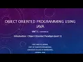 UNIT1 LECTURE 4 OBJECT ORIENTED PARADIGM PART 1