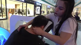 ASMR Female Chair Massage Back Massage Neck Massage Body Massage l
