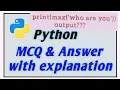 Python MCQ Answer with explanation Part-2 Coding with Fun