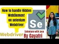 How to handle hidden elements in Selenium WebDriver