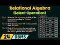 Relational Algebra Select Operation