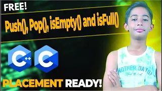 Coding Push Pop isEmpty and isFull Operations in Stack Using an Array C Code For Stack
