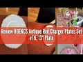 Review UOEKCS Antique Red Charger Plates Set of 6 13 Plate Charger for Dinner Plates Plastic Roun