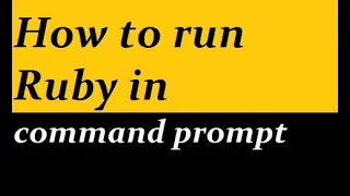 run ruby in command prompt