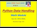 Python Math Module Python Data Handling - Lecture 2