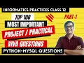 Class 12 IP Practical VIVA Questions Python Project Viva Questions CBSE Practical Exam Part-1