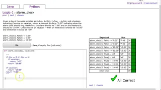 Codingbat - alarm