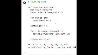 Python Program for Counting sort for Positive Numbers