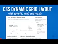 CSS Dynamic Grid Layout with auto fit min and max