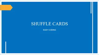 Python Program To Shuffle Deck Of Cards EASY CODING