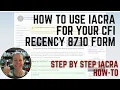 Using IACRA For Your CFI Recency Update 8710 Form CFI Update Steps How-To for Flight Instructors