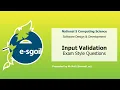 eSgoil N5CS Software Input Validation Exam Style Questions
