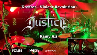 kreator violent revolution cover justice ramy ali 35 1 jahre justice jubil um drumcam