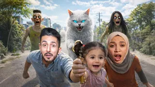 قطة عملاقه هاجمت مدينتنا بنتناميمي أخذت مفتاح سياره حمودة الزومبي ايمن ورحمه حاولوا يرجعوه لكن اخته  دندنها