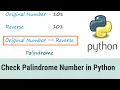 How to Check Number is Palindrome or Not in Python palindrome number in python in Hindi