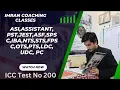 ICC Test no 200 Mock test ASF ASI Assistant PST jest HST SST HM