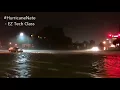 Storm surge on Highway 90 and fast water rising in Biloxi Mississippi