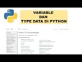 Variabel dan Type Data di Python Pemula