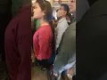 Girl touching in bus