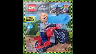 LEGO Instructions | Jurassic World | 122333 | Owen with Motorcycle | Magazine Gift