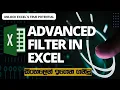Excel Sinhala tutorials Advanced Filter