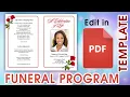 Editable PDF Funeral Program Templates