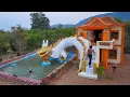 Download Lagu Lives In Forest 130Days To Building The Most Creatively Mud Villa And Water Slide To Swimming Pool