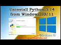 Uninstall Python 3 14 from Windows