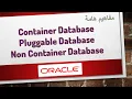 Oracle Non Container Container and Pluggable DB