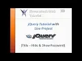 Show and Hide password using JQuery