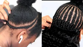 HOW TO TRENDING HALF UP HALF DOWN SEWING CORNROWS 100 HUMAN HAIR FT ULA HAIR