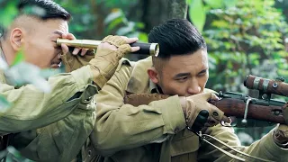 發現日軍偵查兵！狙擊手和中國隊長前後夾擊配合默契，半分鐘時間不到就把日軍一鍋端了…#film #动作片 #战争片 #抗战 #抗日 #film #军旅 #drama