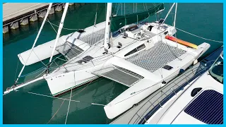 A Unique, Fast, & Relatively AFFORDABLE 44′ Trimaran [Full Tour] Learning the Lines