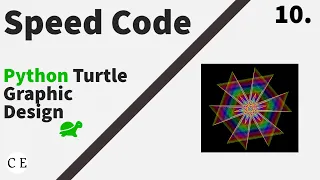10 Python Turtle Graphic Design - Speed Code Colourful Multiple Triangle 2D Design