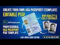 USA Passport PSD Template Tutorial Instant Download Customize in Photoshop